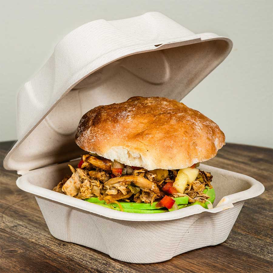 Compostable Fiber Burger Clamshells