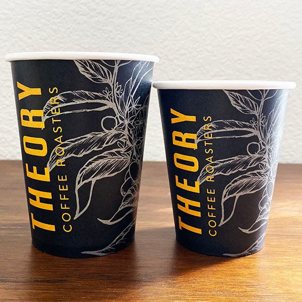 Pla-lined 10 oz compostable hot cup with matching lid