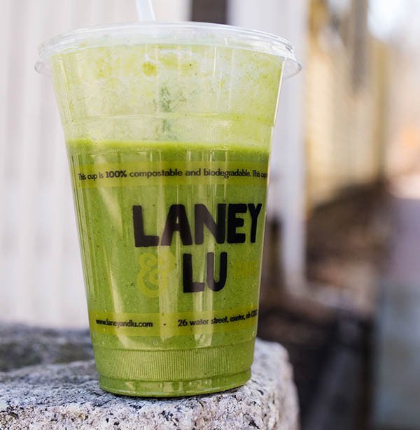 16 oz compostable cold cup with food serving example