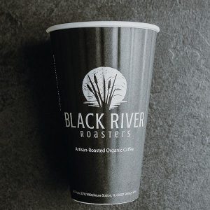 Pla-lined 16 oz compostable hot cup, PFAS-free, single product shot