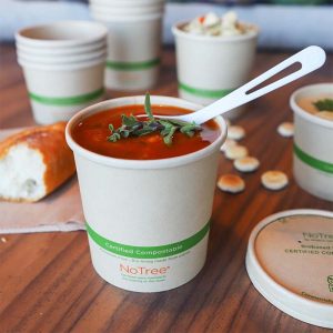 16 oz compostable food container, PFAS-free, single product shot