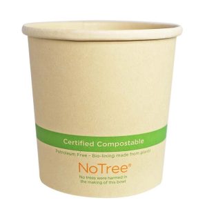 Compostable 16 oz Tall World Centric NoTree Paper Bowls for Foodservice & Catering
