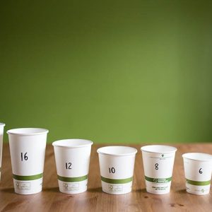 Compostable 16 oz World Centric White Paper Hot Cups for Coffee Shops & Beverage Service