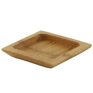 Compostable 2.4" Bamboo Mini Square Plates for Catering, Events & Banquet Service