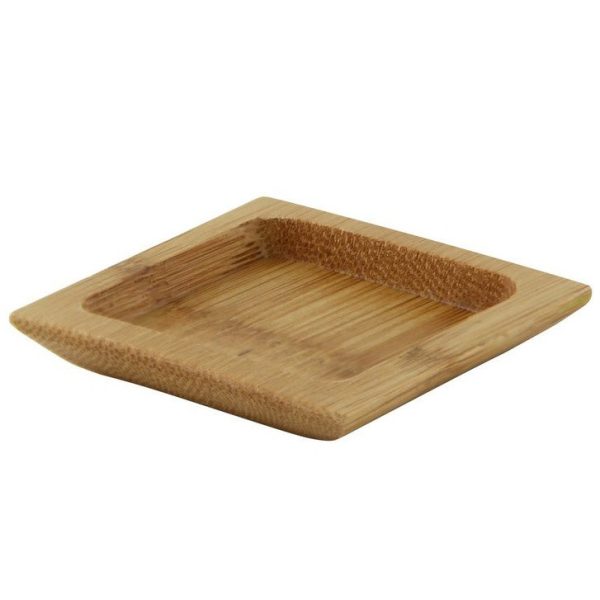Compostable 2.4" Bamboo Mini Square Plates for Catering, Events & Banquet Service