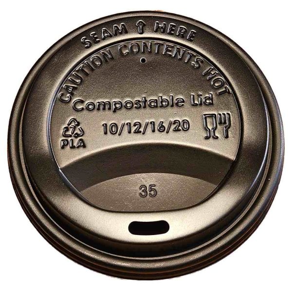 20 oz compostable hot cup, PFAS-free, single product shot
