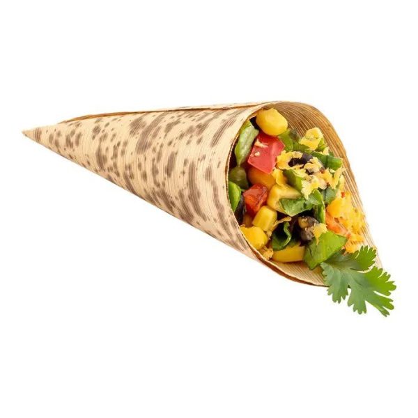 3 oz Compostable Bamboo Food Cones — Hot Food Safe to 220°F