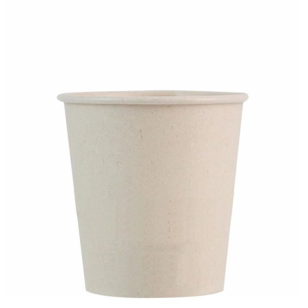 Pla-lined 4 oz compostable hot cup, PFAS-free, single product shot