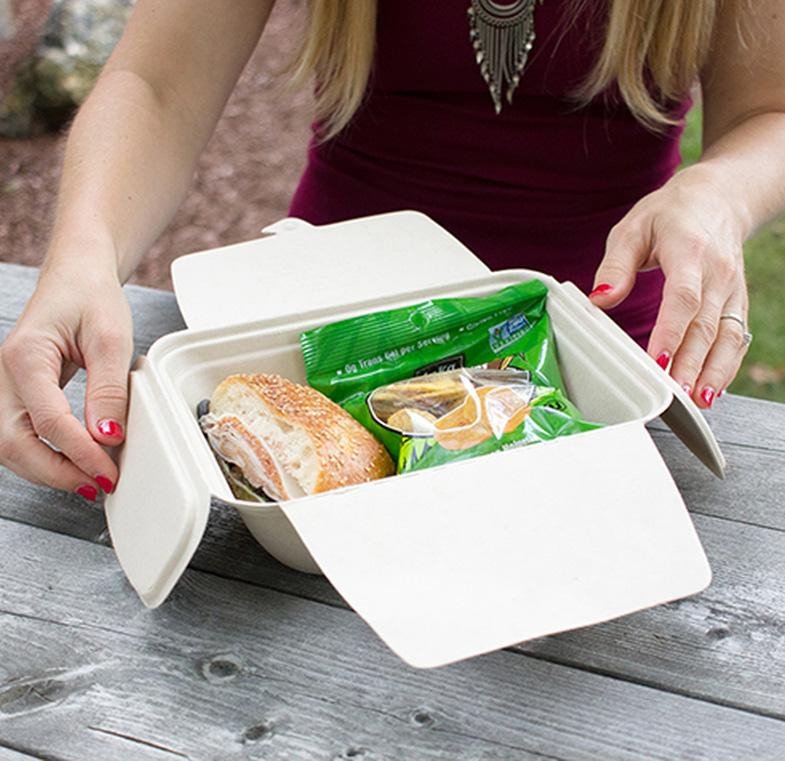 64 oz Compostable Food Containers, Hot Food Safe to 200°F