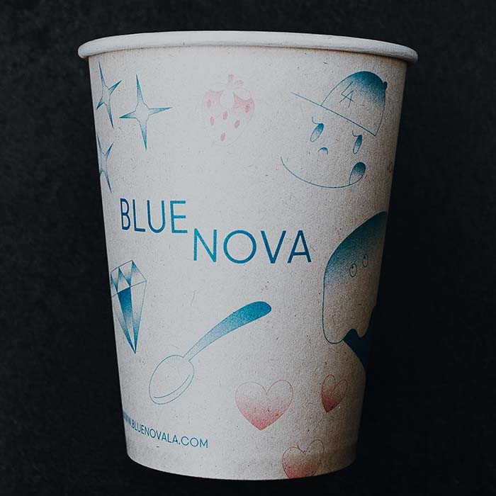 Pla-lined 8 oz compostable hot cup alternate angle product view