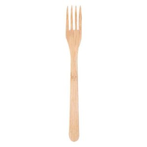 Compostable 8" Premium Bamboo Forks | Hot Food Safe to 220°F