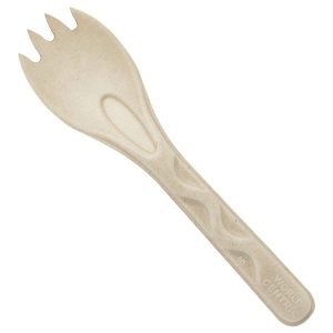 Compostable bagasse fiber sporks for catering and takeout