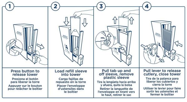 Compostable Empty Bamboo Cutlery Dispenser Cabinet | No Towers Included