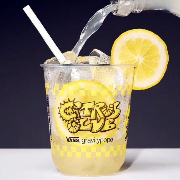 12 oz compostable cold cup, PFAS-free, single product shot