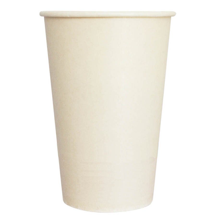 Pla-lined 16 oz compostable cold cup with food serving example