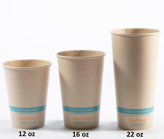 Pla-lined 16 oz compostable cold cup alternate angle product view