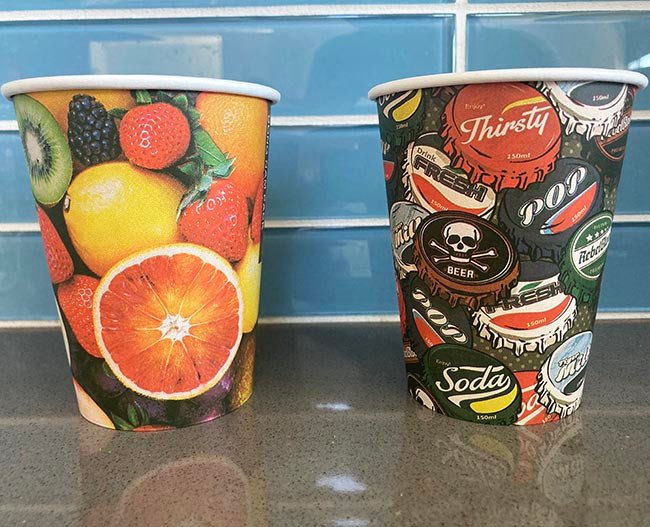 Pla-lined 22 oz compostable cold cup alternate angle product view