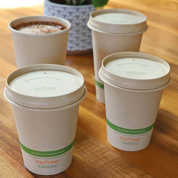 Pla-lined 8 oz compostable cold cup alternate angle product view