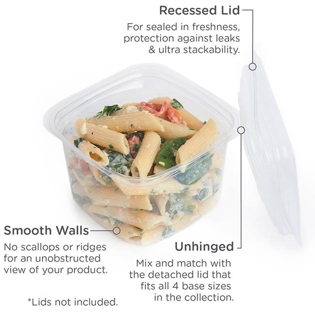 16 oz compostable deli container alternate top-down view