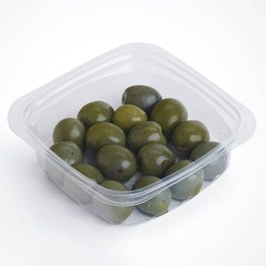 8 oz compostable deli container, PFAS-free, single product shot