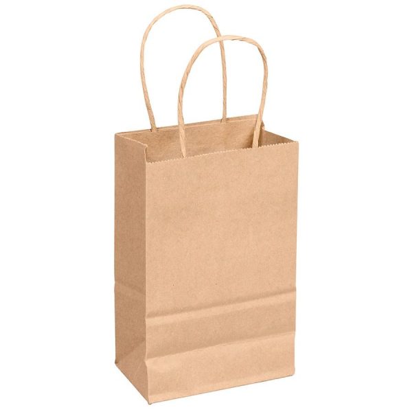 Compostable Duro Gem Dubl Life Recycled Paper Shopping Bags for Foodservice & Catering