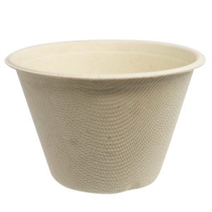 4 oz compostable fiber bowl, PFAS-free, single product shot