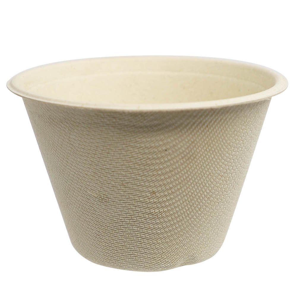 4 oz compostable fiber bowl, PFAS-free, single product shot