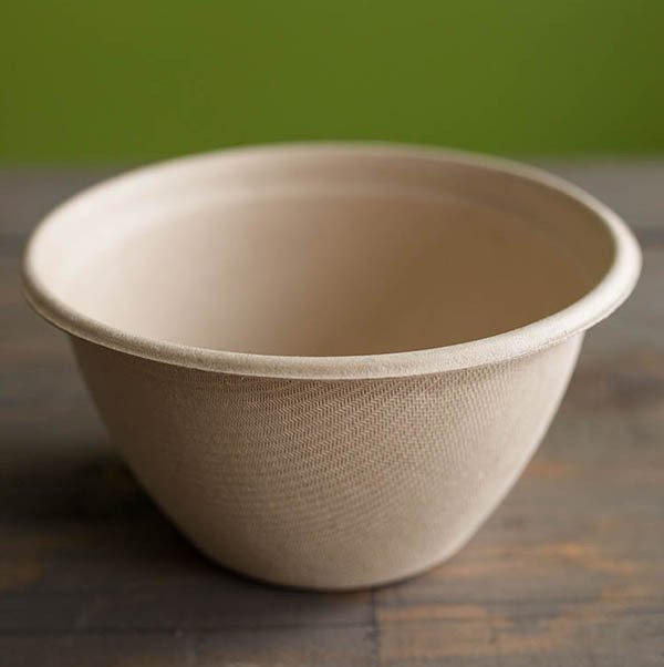 6 oz compostable fiber bowl alternate top-down view