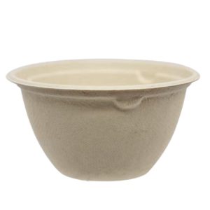 6 oz compostable fiber bowl, PFAS-free, single product shot