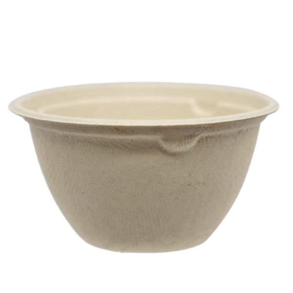 6 oz compostable fiber bowl, PFAS-free, single product shot