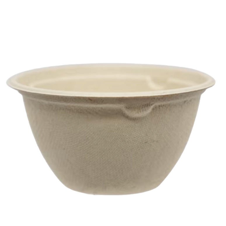 6 oz compostable fiber bowl, PFAS-free, single product shot