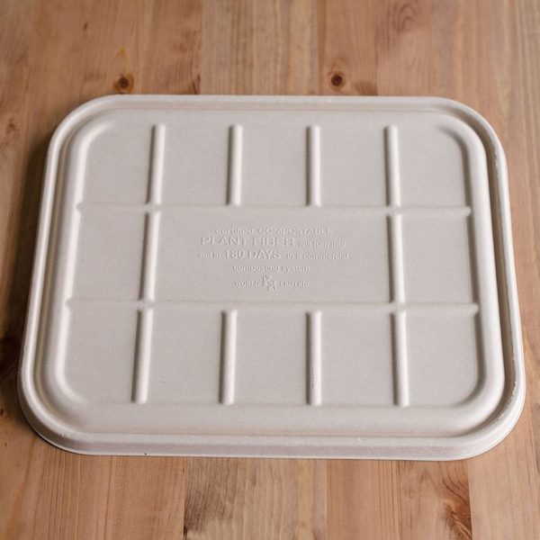 120 oz compostable fiber catering tray, PFAS-free, single product shot