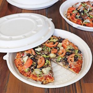 Hot Food to 220°F Compostable Fiber Clamshell Containers for Takeout & Quick-Service - image 1
