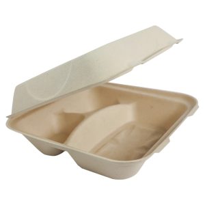 Compostable Fiber Clamshell Containers — Single-Material Bagasse Fiber - image 1