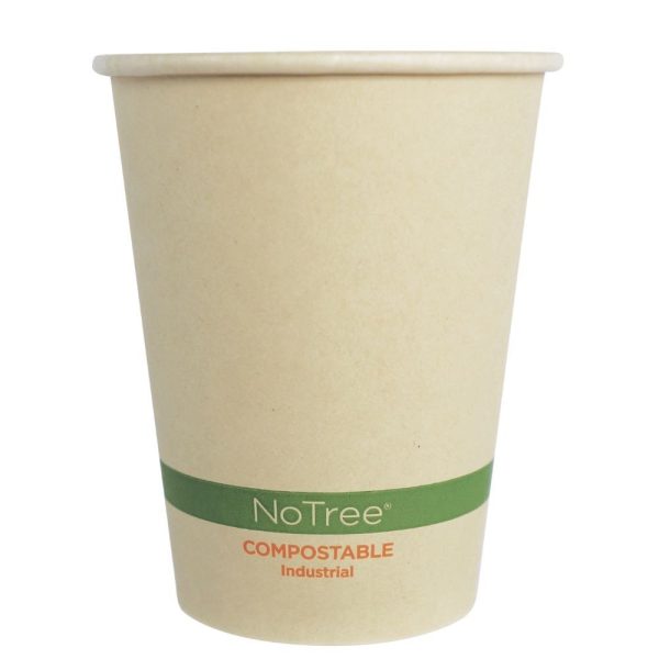 Pla-lined 12 oz compostable fiber lid, PFAS-free, single product shot