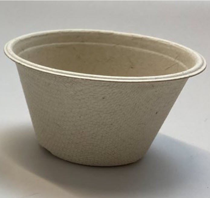 2 oz compostable fiber lid with matching lid