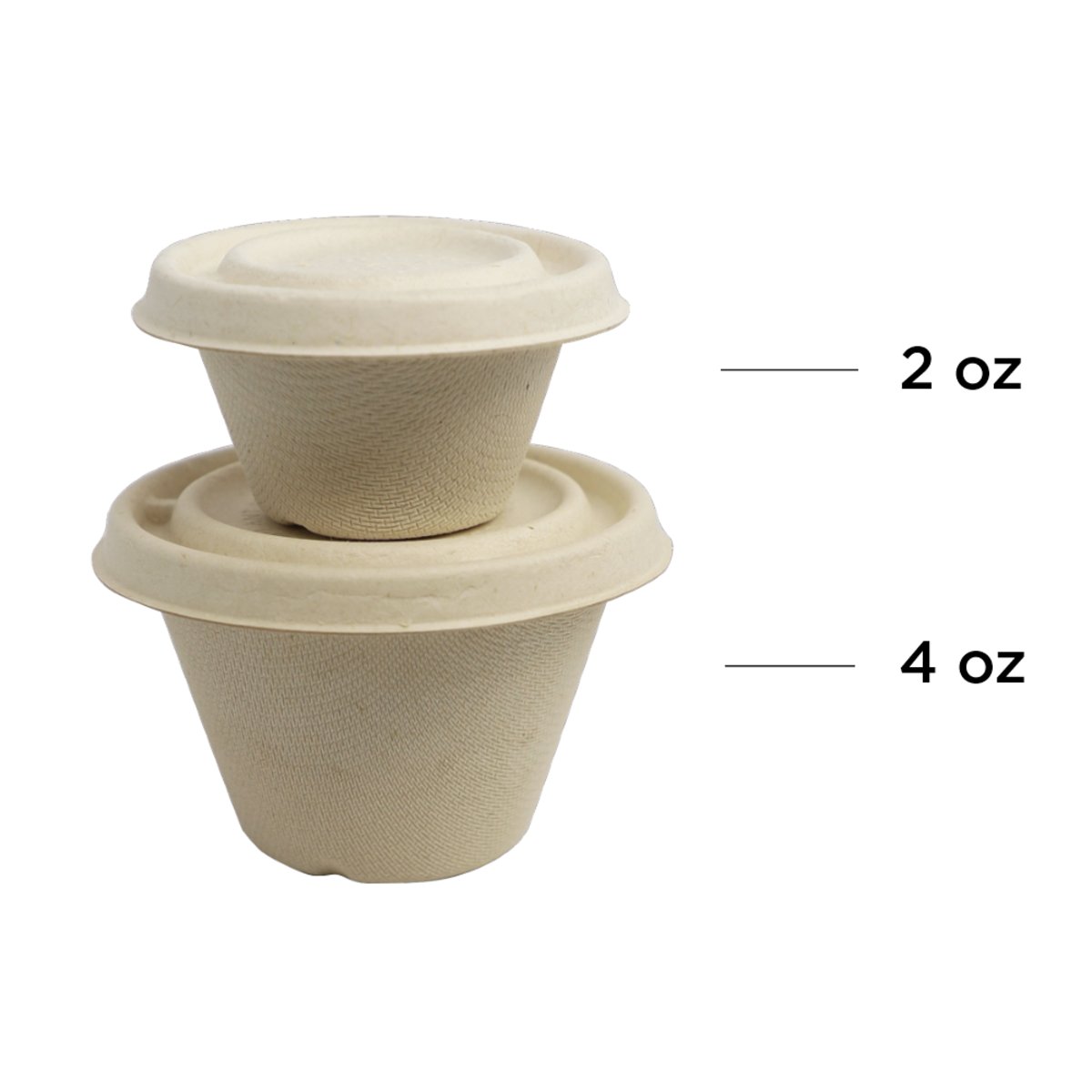2 oz Compostable Fiber Lids — Home Compostable Plant Fiber - image 2