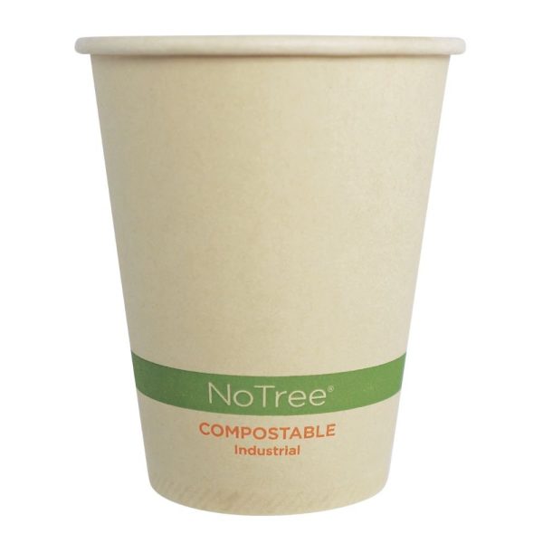 PLA-Lined 8 oz Compostable Hot Cups, Hot Food Safe to 220°F - image 1