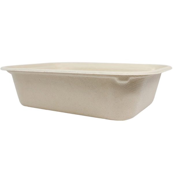 60 oz compostable fiber lunch tray, PFAS-free, single product shot