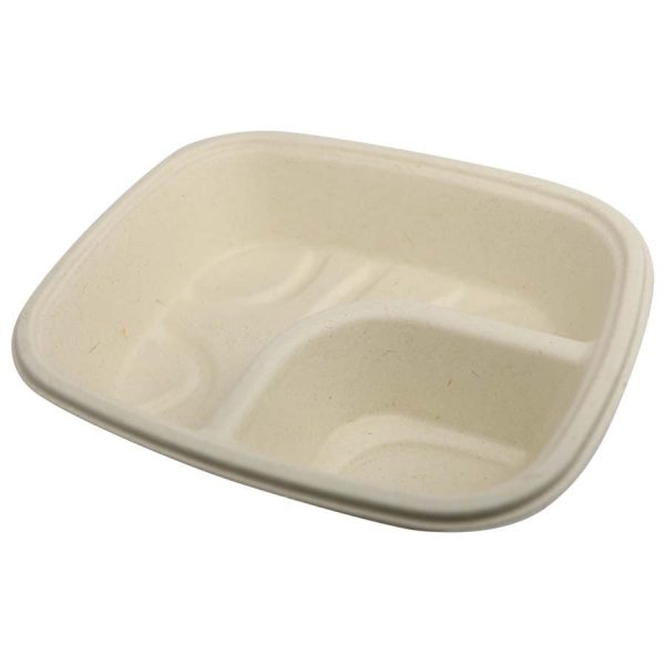Sustainable Fiber Lunch Trays — Bagasse Fiber for Schools, Cafeterias & Catering - image 1