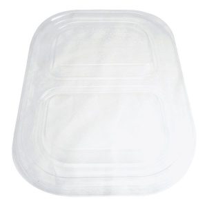 2-Compartment Compostable Fiber Lunch Trays for Schools, Cafeterias & Catering - image 1