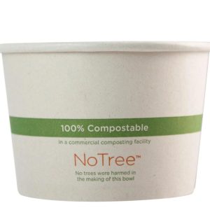 16 oz compostable food container, PFAS-free, single product shot