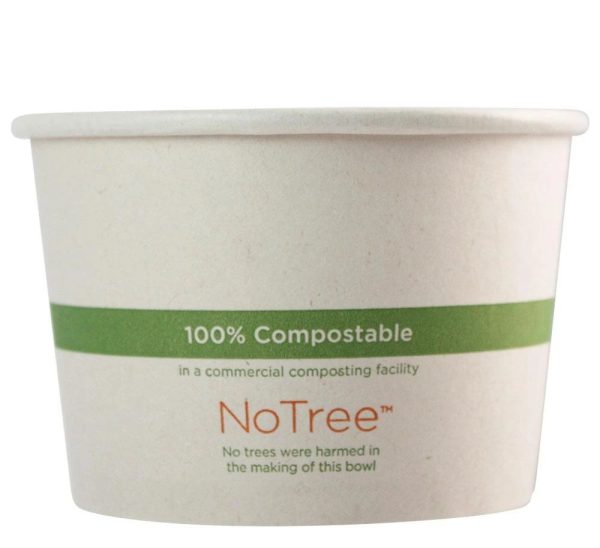 16 oz compostable food container, PFAS-free, single product shot