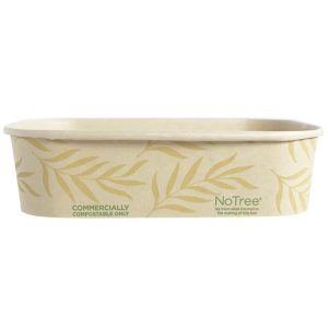 Pla-lined 16 oz compostable food container, PFAS-free, single product shot