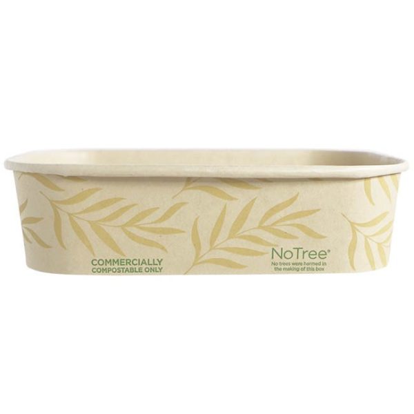 Pla-lined 16 oz compostable food container, PFAS-free, single product shot