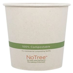 24 oz compostable food container, PFAS-free, single product shot