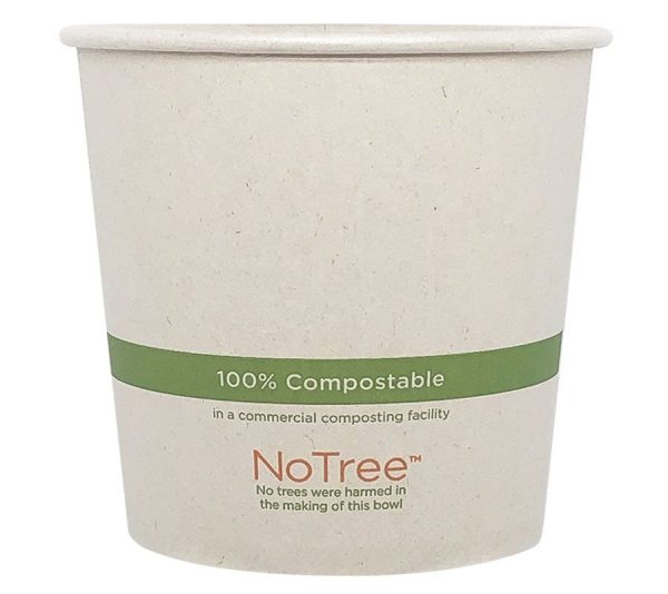 24 oz compostable food container, PFAS-free, single product shot
