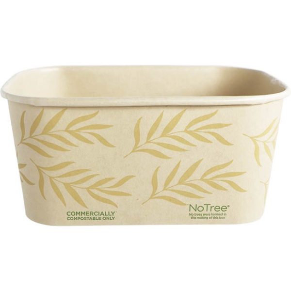Pla-lined 32 oz compostable food container, PFAS-free, single product shot