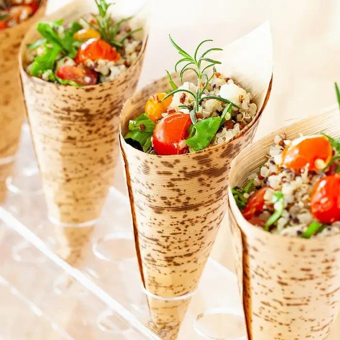 Sustainable 4 oz Bamboo Food Cones — Bamboo for Hors d'Oeuvres, Tasting Menus & Catering - image 2