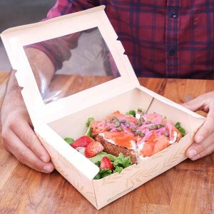 PLA-Lined 65 oz Compostable Food Containers, Hot Food Safe to 220°F - image 1